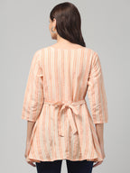 Peach Stylish Maternity Feeding Top For Women
