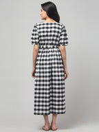 Black White Maternity Feeding Dress For Women.