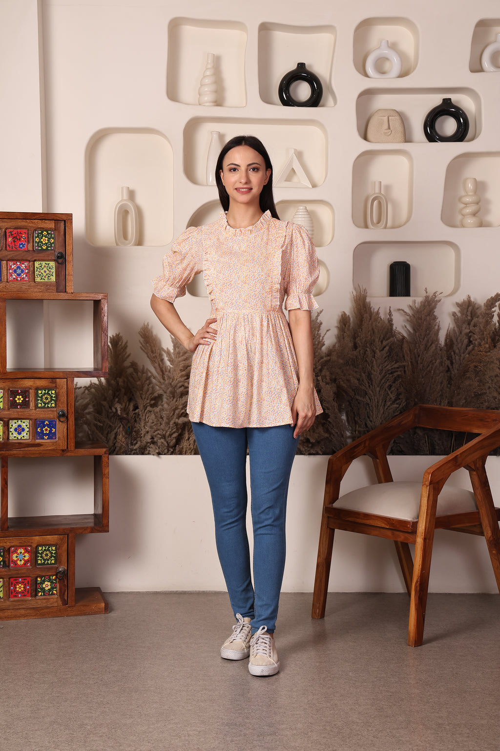 Lemon Cotton Maternity Feeding Top For Women