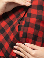 Red Black Maternity Feeding Dress For Women