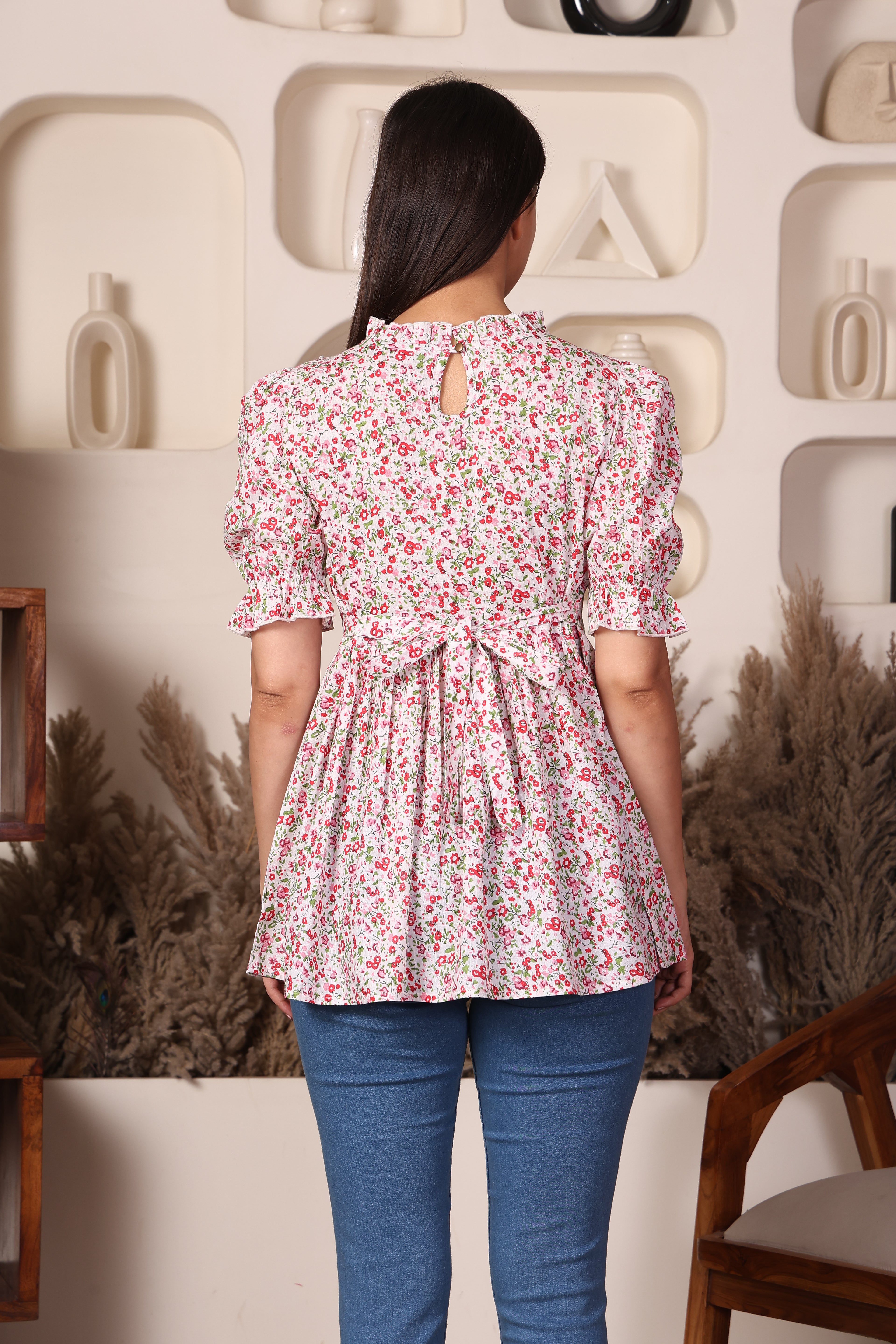Pink Cotton Maternity Feeding Top For Women
