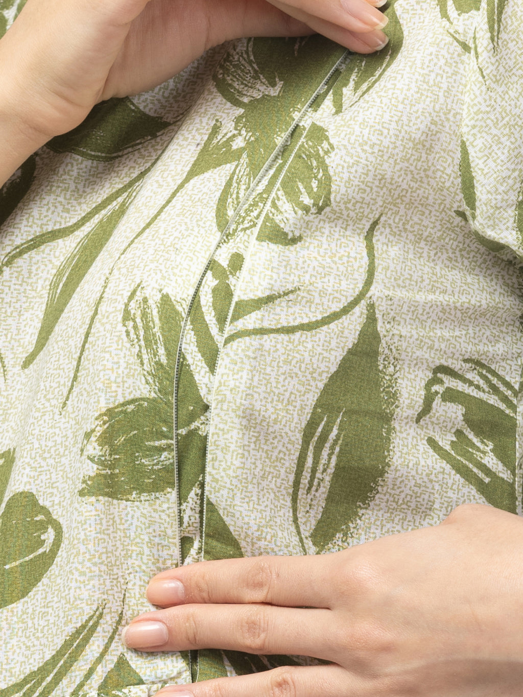 Olive Maternity Feeding Dress For Women