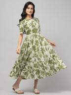 Olive Maternity Feeding Dress For Women
