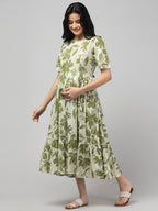 Olive Maternity Feeding Dress For Women