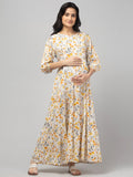 Cream Maternity Feeding Dress For Women