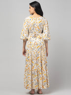 Cream Maternity Feeding Dress For Women
