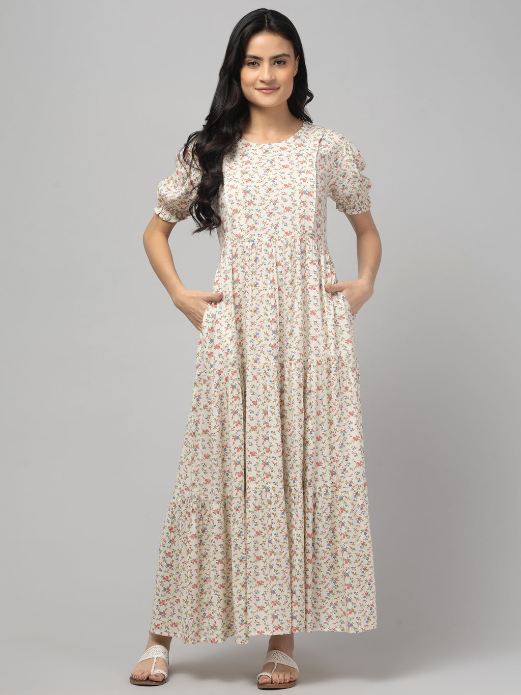 Ditsy Maternity Feeding Dress For Women