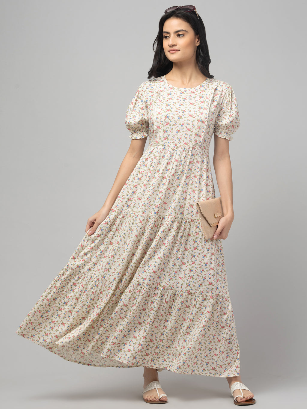Ditsy Maternity Feeding Dress For Women