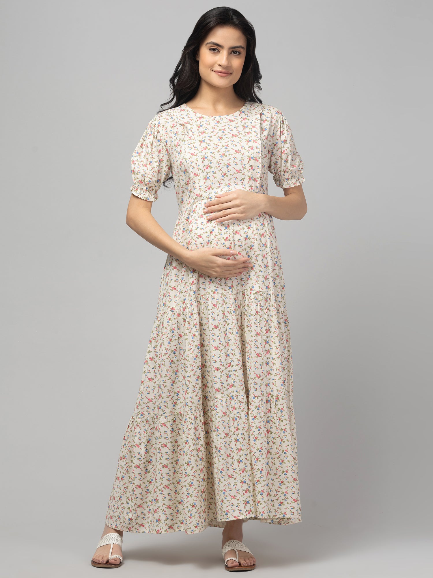 Ditsy Maternity Feeding Dress For Women
