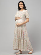 Ditsy Maternity Feeding Dress For Women