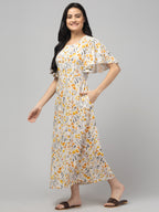 Cream Maternity Feeding Dress For Women