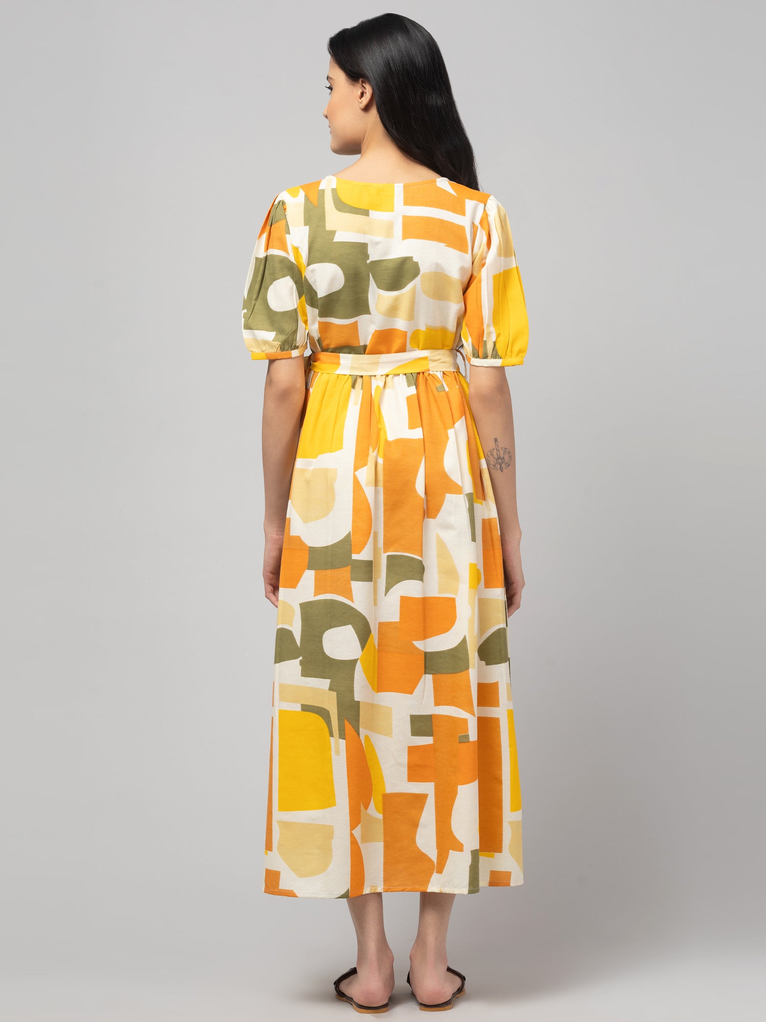 Olive Maternity Feeding Dress For Women