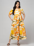 Olive Maternity Feeding Dress For Women