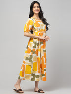 Olive Maternity Feeding Dress For Women