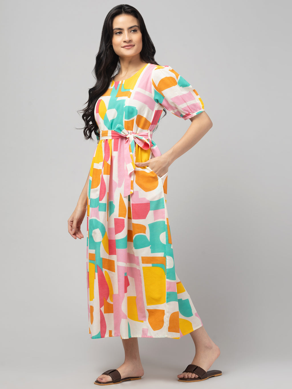 Pink Maternity Feeding Dress For Women