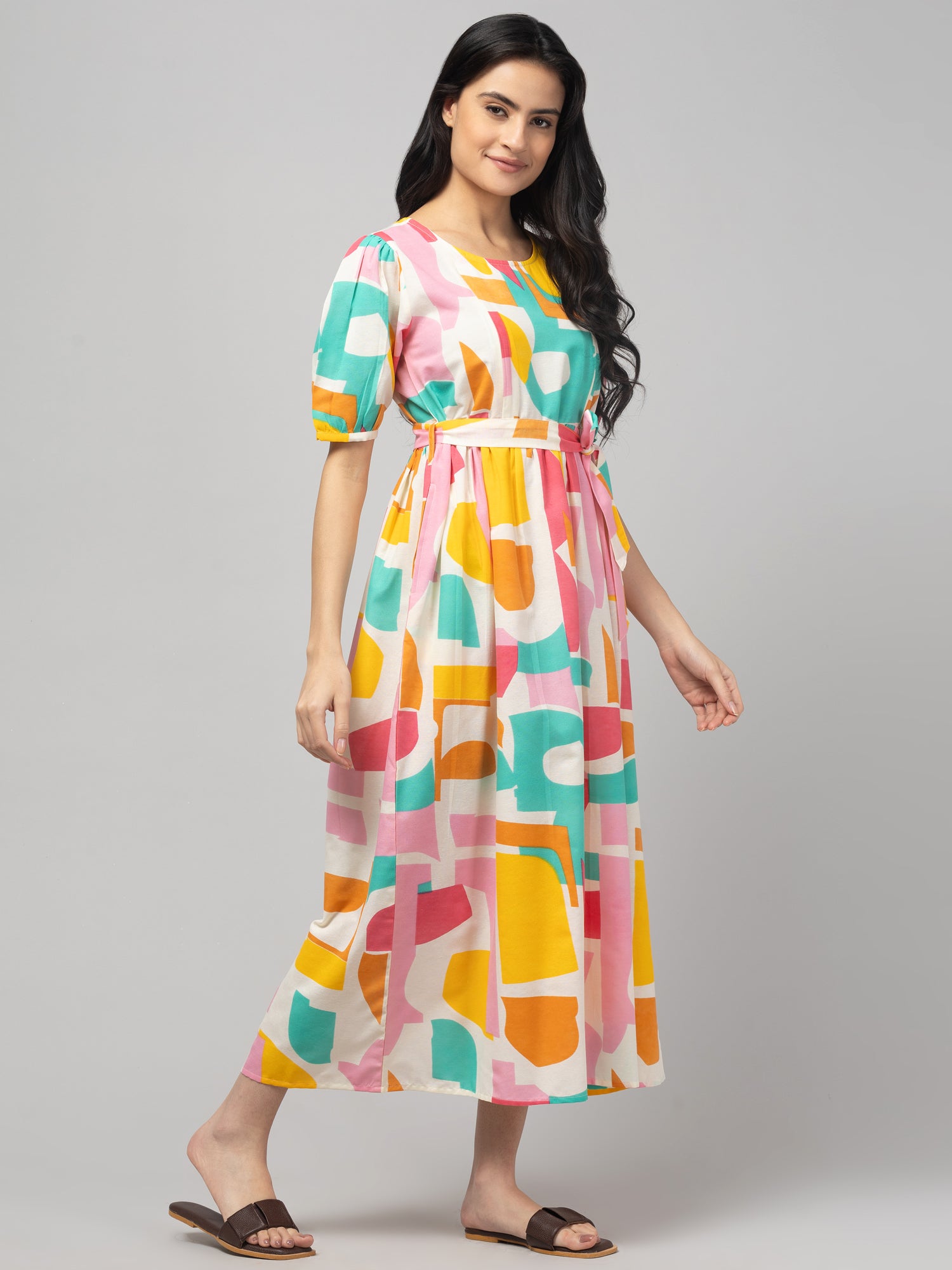 Pink Maternity Feeding Dress For Women