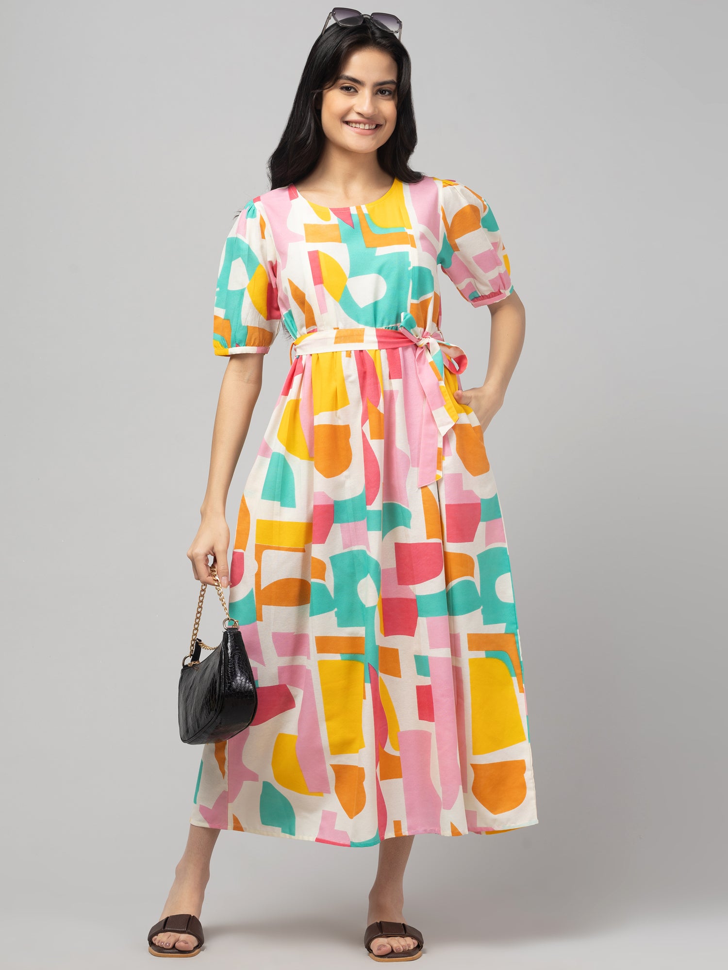 Pink Maternity Feeding Dress For Women