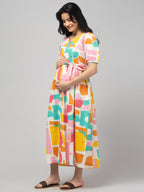 Pink Maternity Feeding Dress For Women