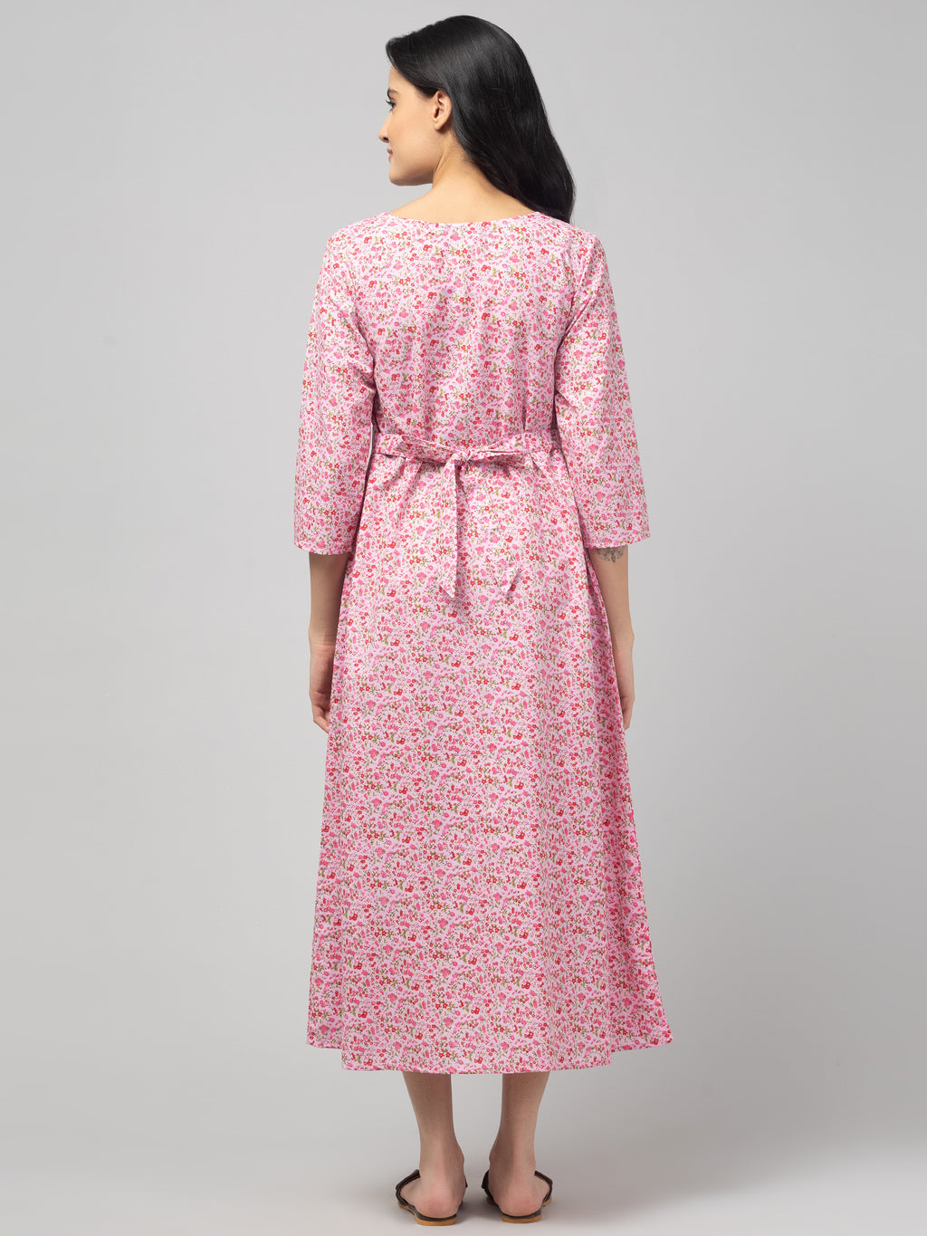 Pink Maternity Feeding Dress For Women