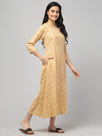 Lemon Maternity Feeding Dress For Women