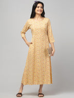 Lemon Maternity Feeding Dress For Women