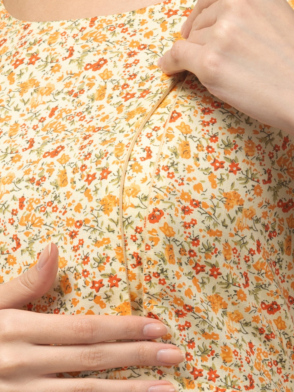 Lemon Maternity Feeding Dress For Women