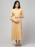 Lemon Maternity Feeding Dress For Women