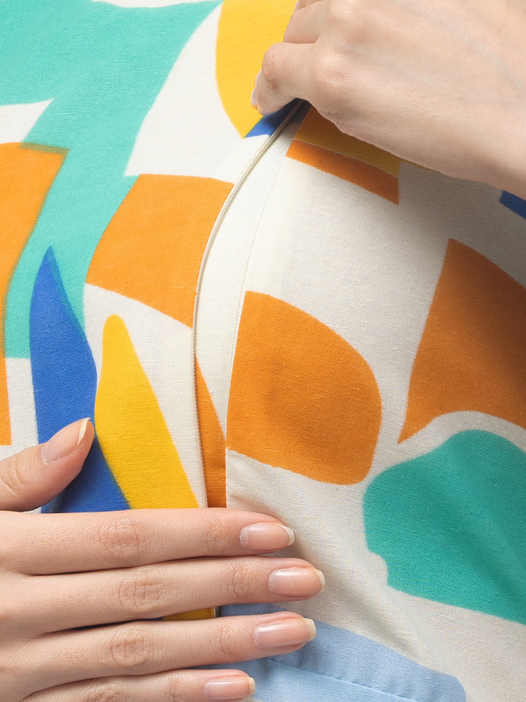 Blue Maternity Feeding Dress For Women