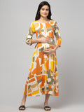 Olive Maternity Feeding Dress For Women