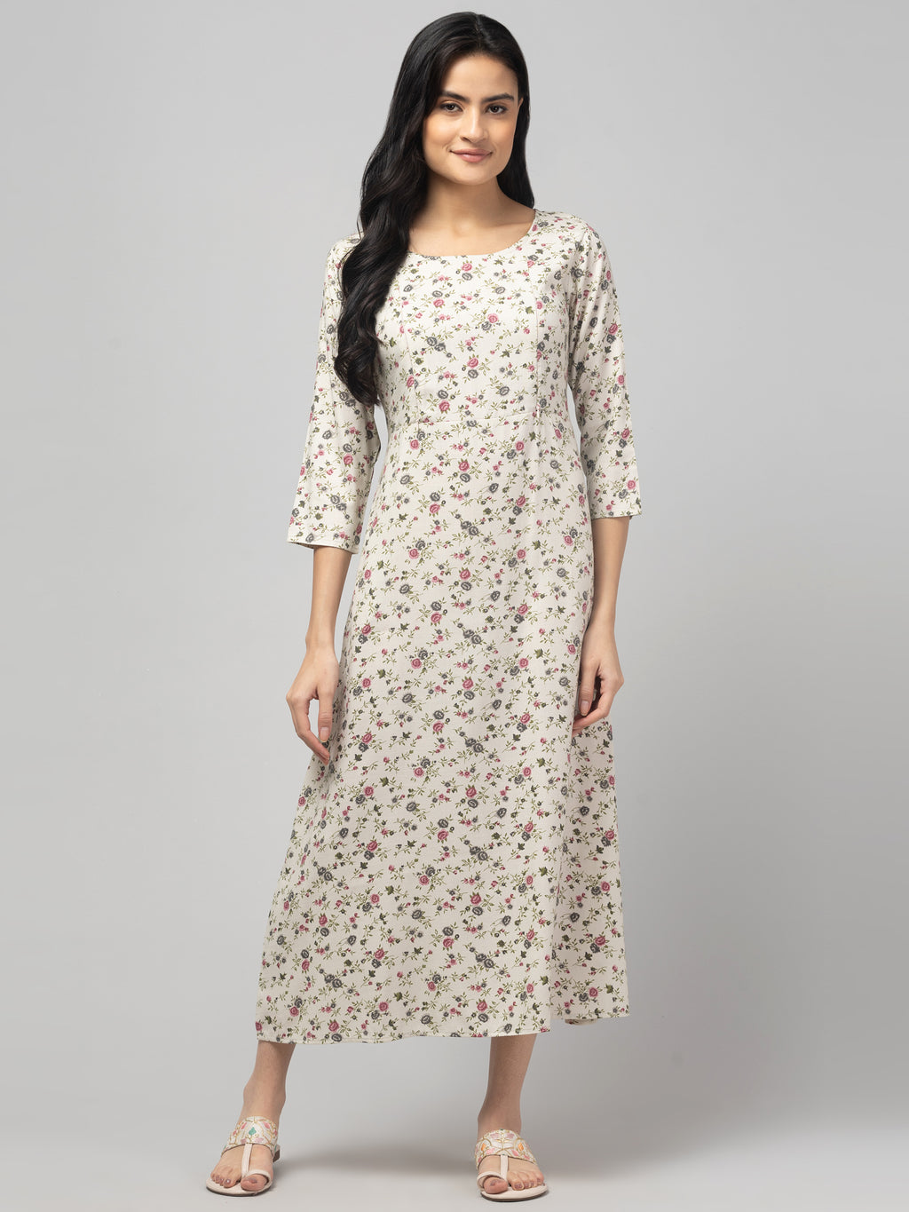 Grey Maternity Feeding Dress For Women