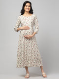 Grey Maternity Feeding Dress For Women