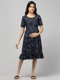 Grey Maternity Feeding Dress For Women