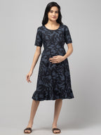 Grey Maternity Feeding Dress For Women