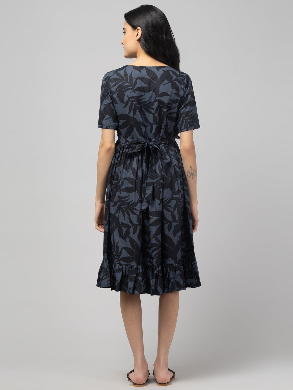 Grey Maternity Feeding Dress For Women