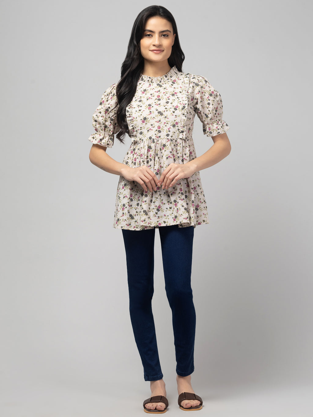 Grey Stylish Maternity Feeding Top For Women