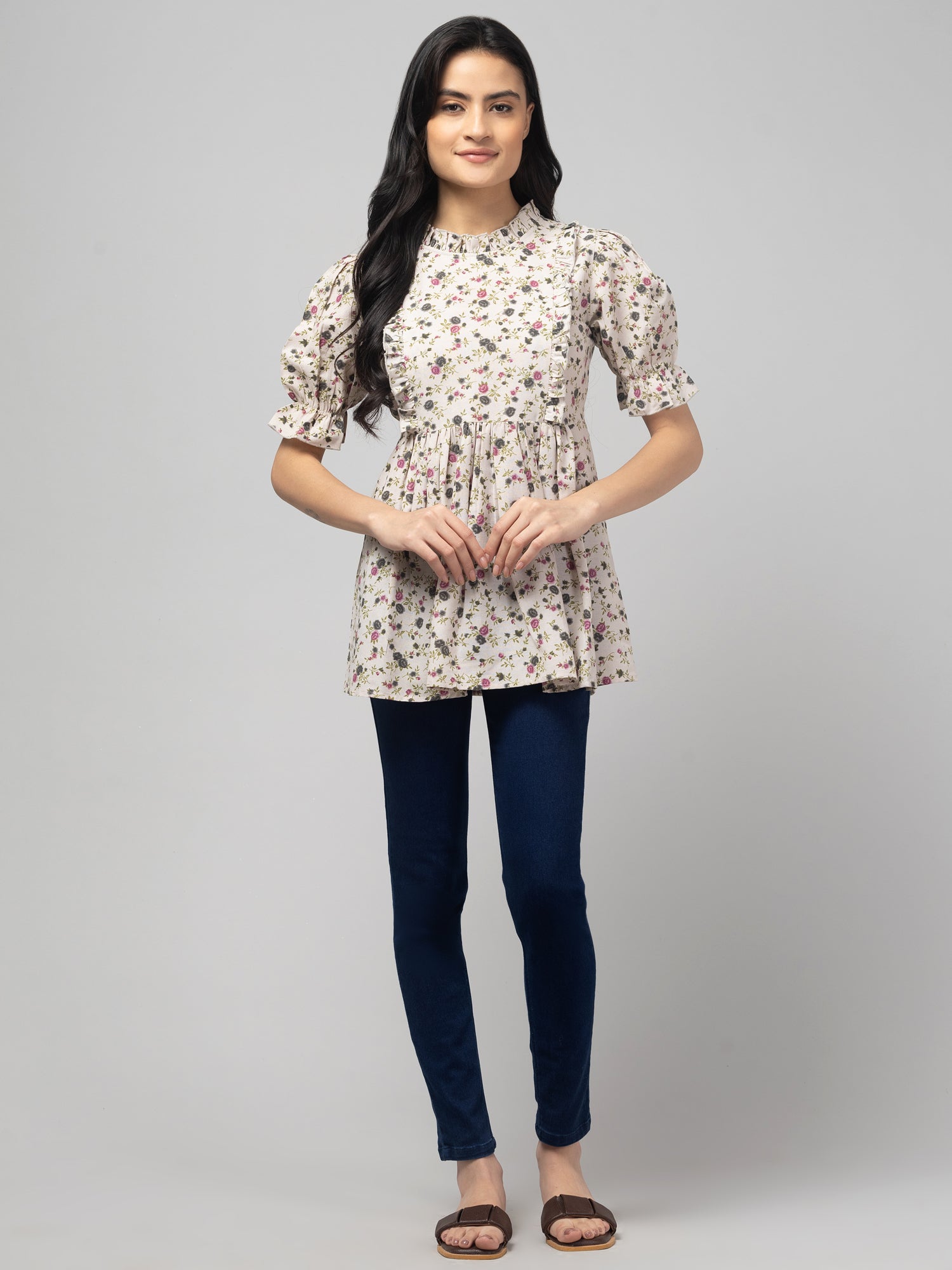 Grey Stylish Maternity Feeding Top For Women