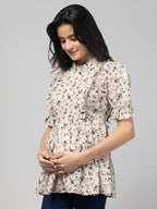 Grey Stylish Maternity Feeding Top For Women