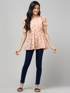 Peach Stylish Maternity Feeding Top For Women