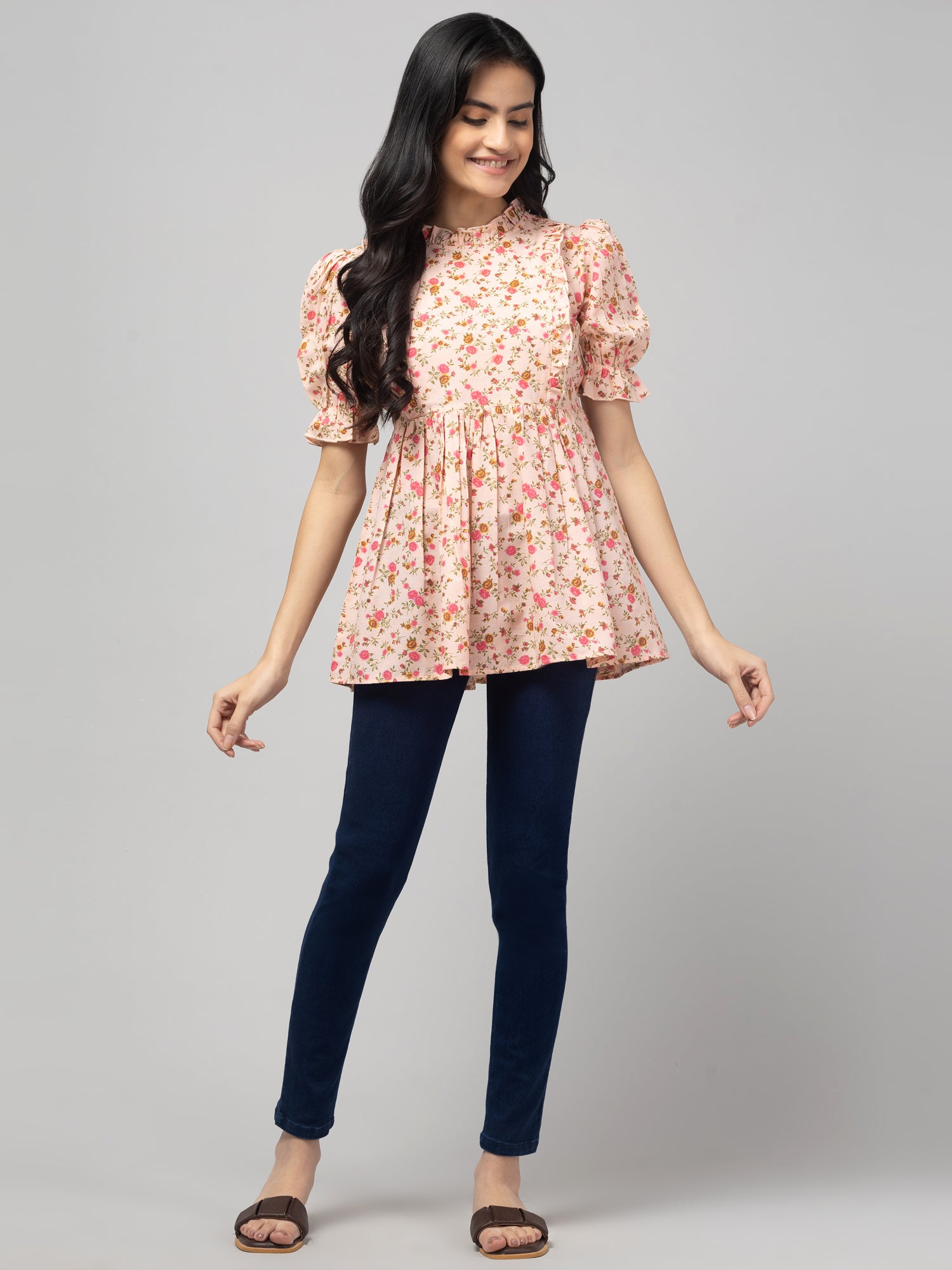 Peach Stylish Maternity Feeding Top For Women