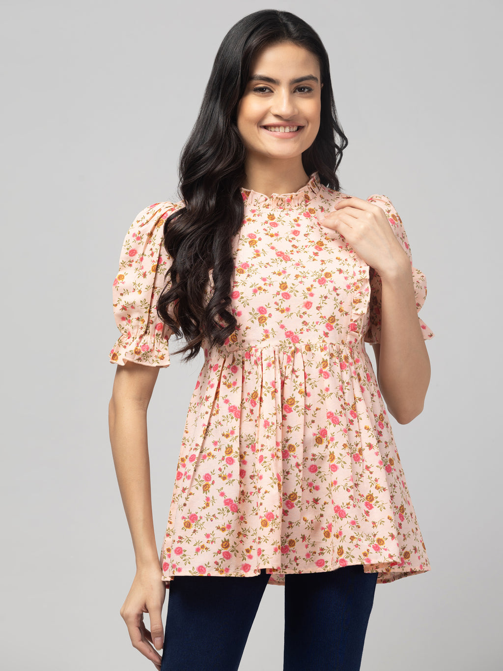 Peach Stylish Maternity Feeding Top For Women