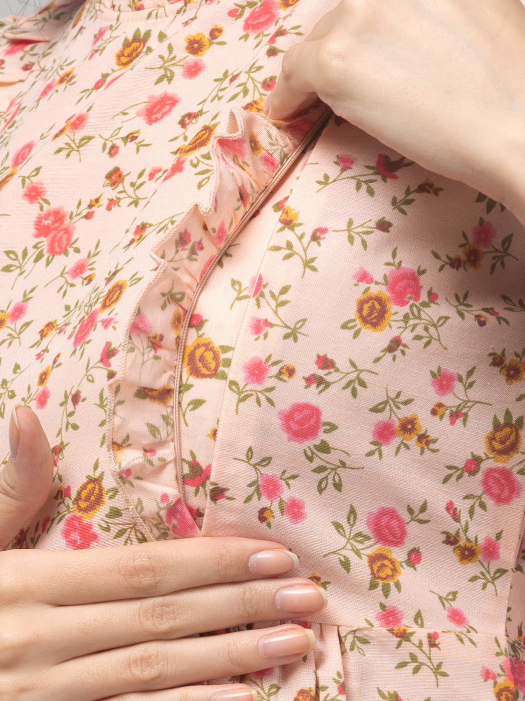 Peach Stylish Maternity Feeding Top For Women