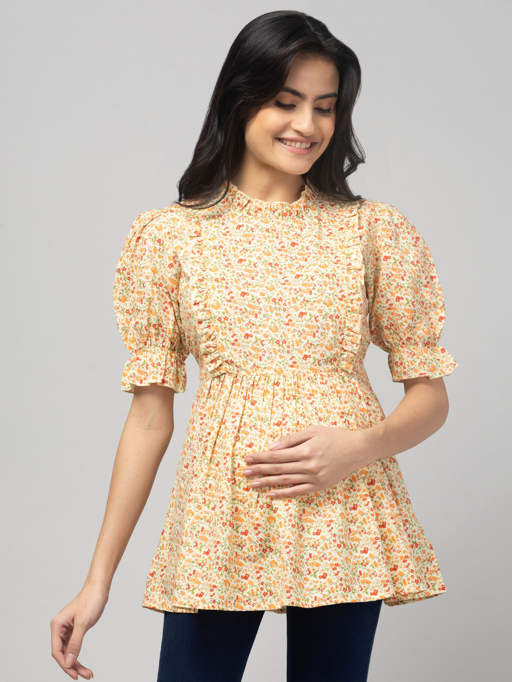 Lemon Stylish Maternity Feeding Top For Women
