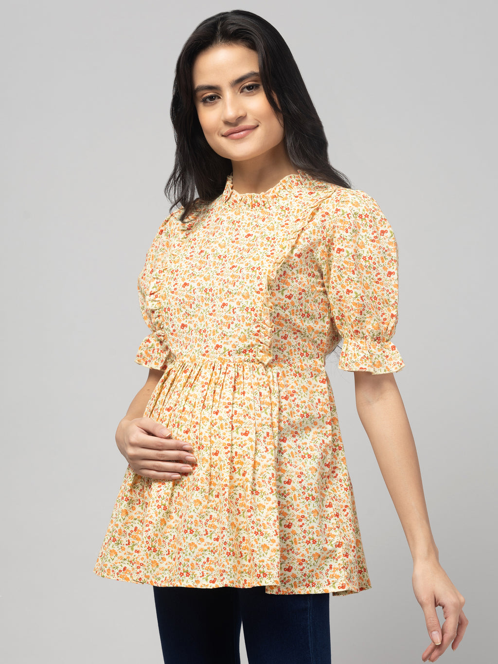 Lemon Stylish Maternity Feeding Top For Women