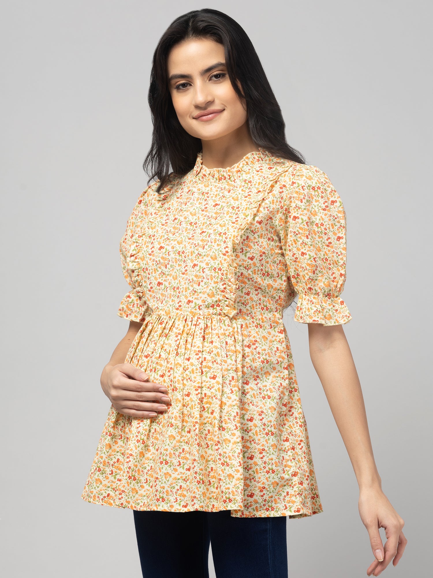 Lemon Stylish Maternity Feeding Top For Women