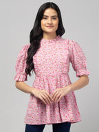 Pink Stylish Maternity Feeding Top For Women