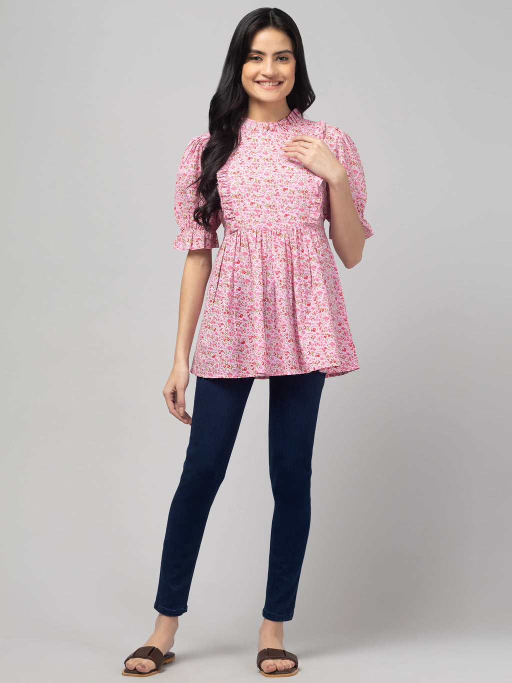Pink Stylish Maternity Feeding Top For Women