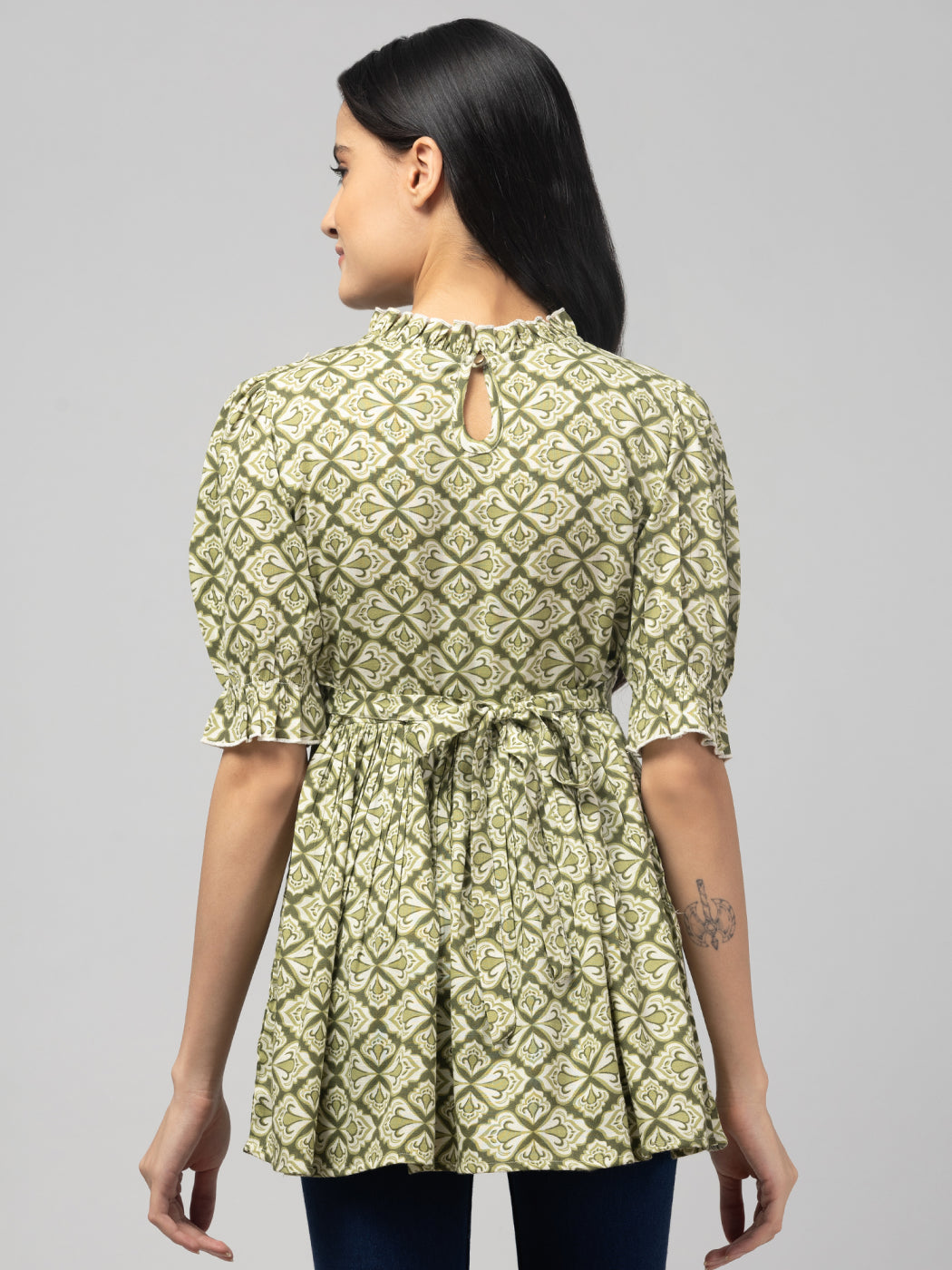 Green Stylish Maternity Feeding Top For Women