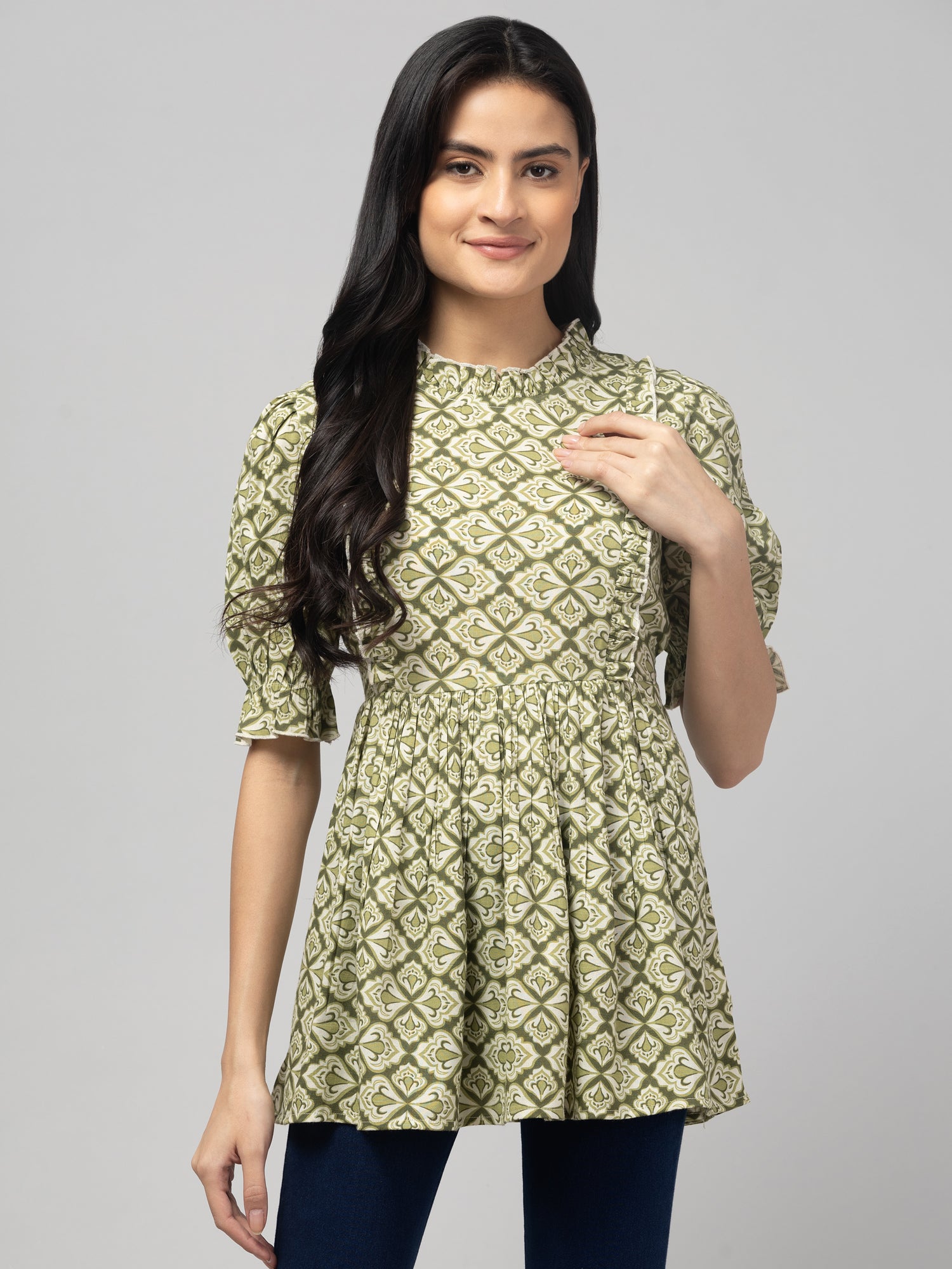 Green Stylish Maternity Feeding Top For Women