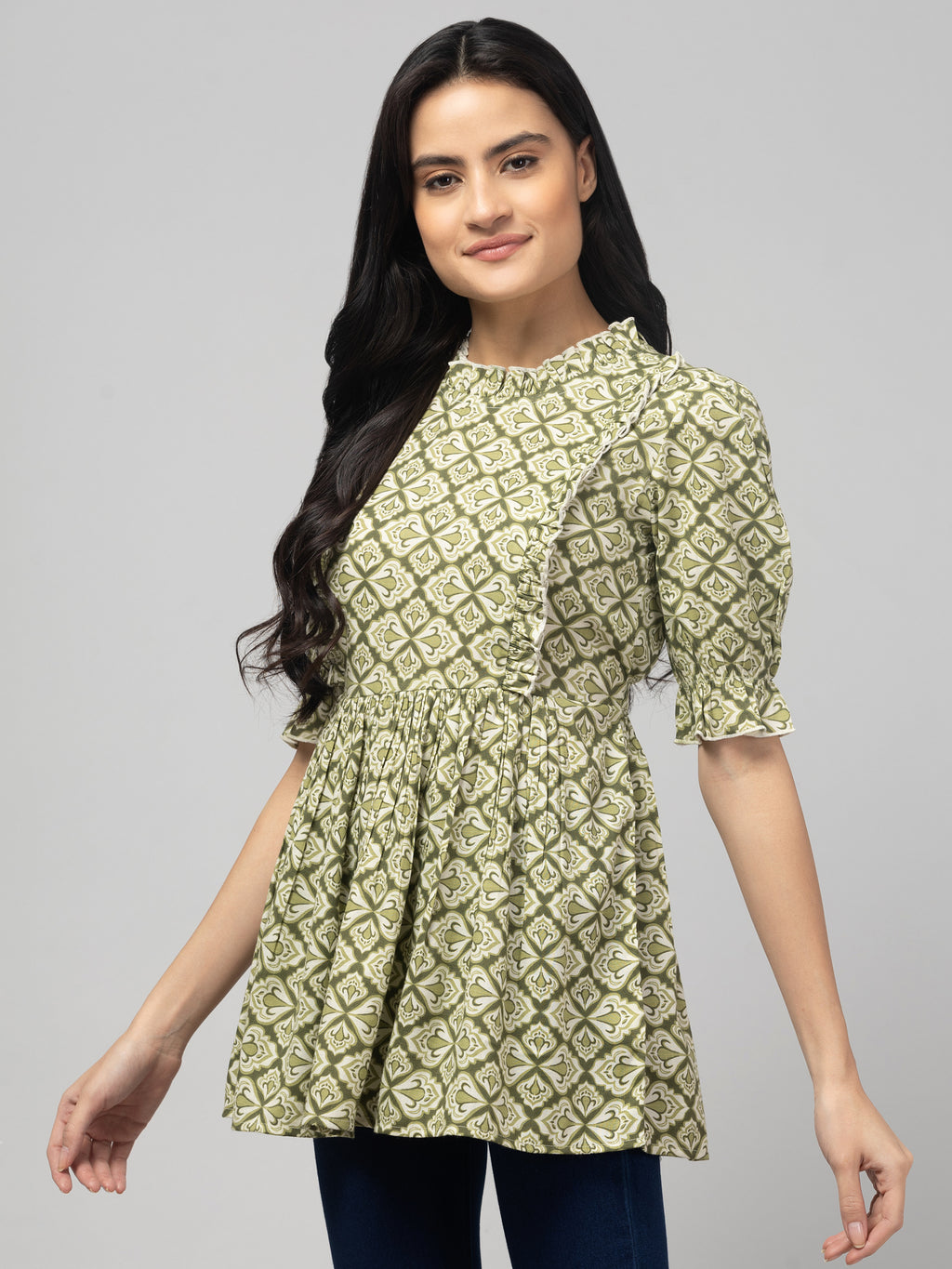 Green Stylish Maternity Feeding Top For Women