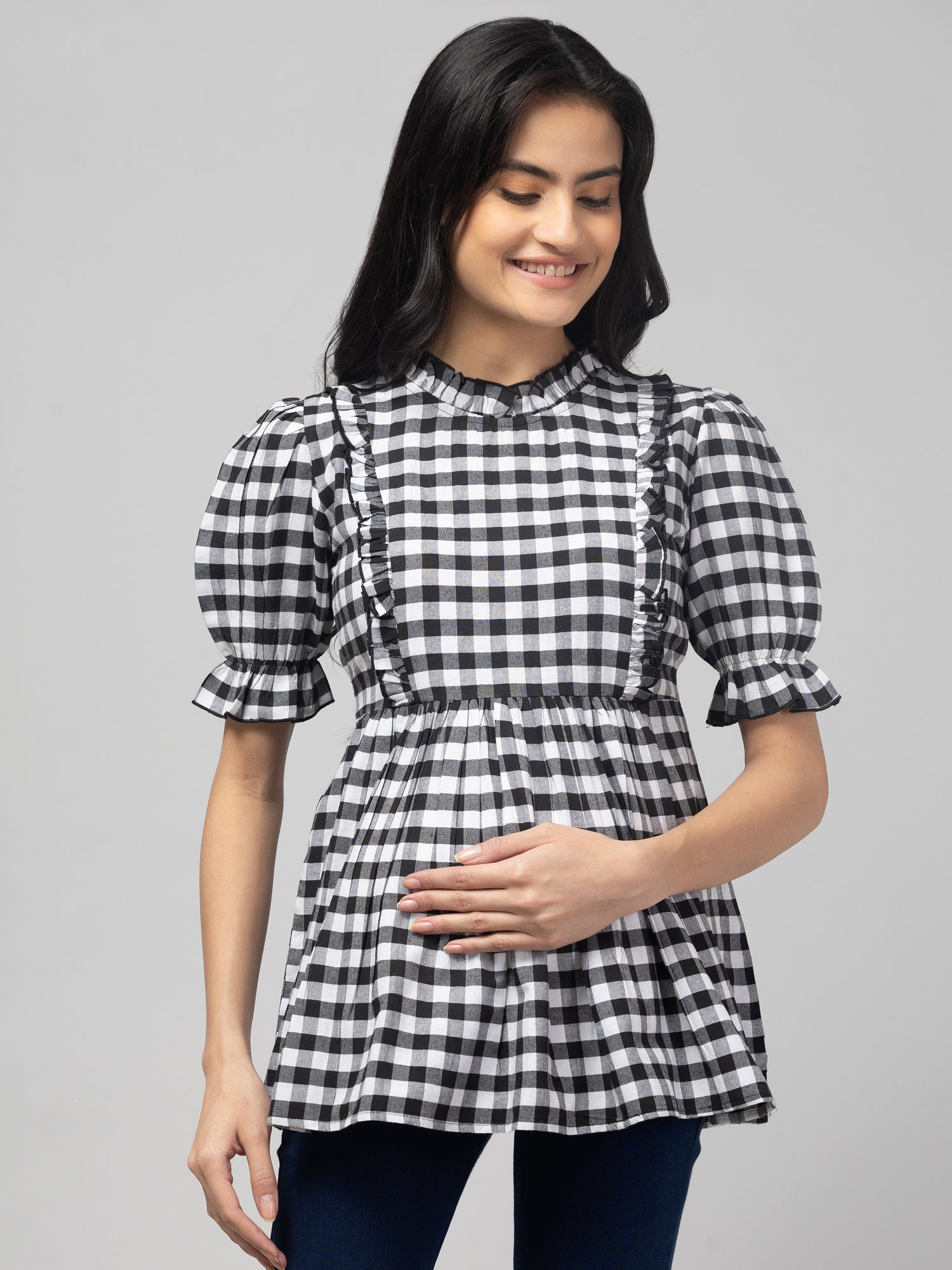 Black Stylish Maternity Feeding Top For Women